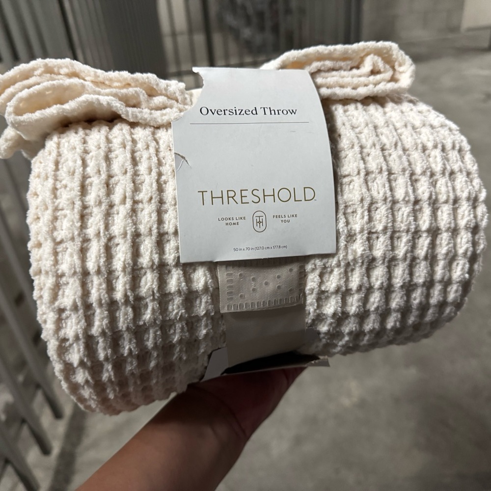 Threshold Cream Textured Throw Blanket